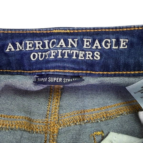 American Eagle Womens Blue Denim Super Stretch Skinny Jeans Size 8 Regular Fit