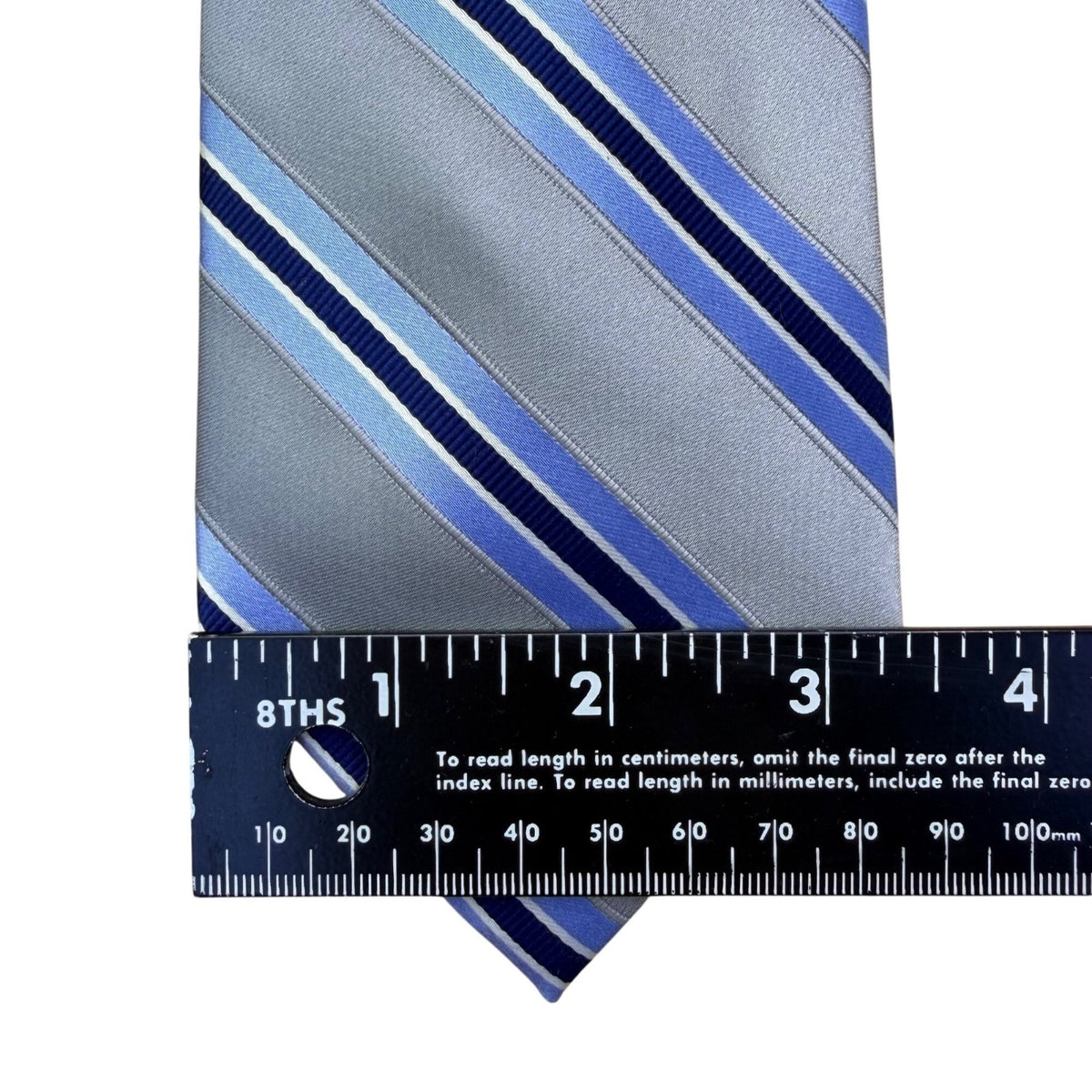 Tommy Hilfiger Mens Blue Striped 100% Silk Necktie Classic Style Office Wear