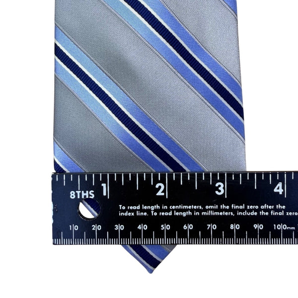 Tommy Hilfiger Mens Blue Striped 100% Silk Necktie Classic Style Office Wear