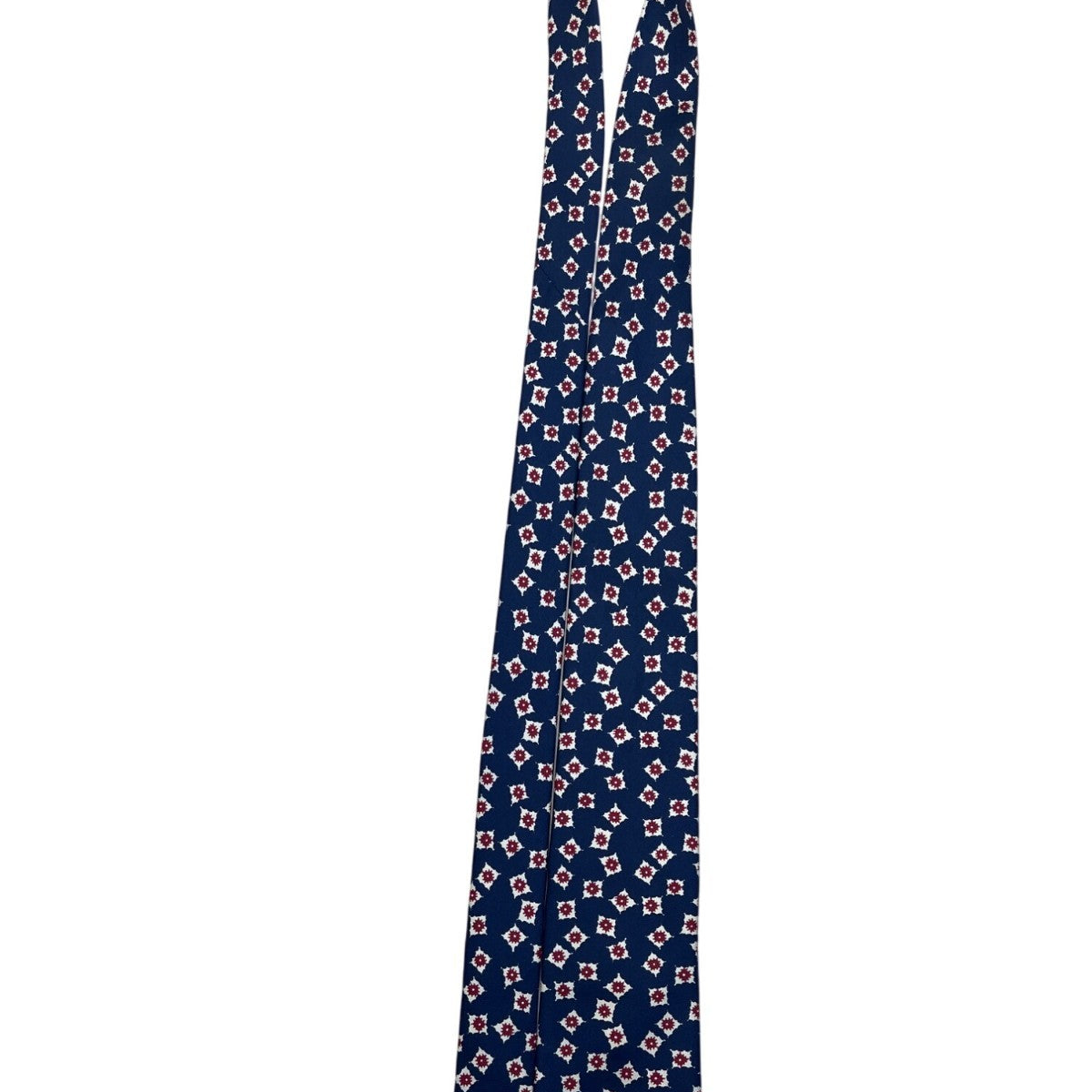 Vintage Brooks Brothers Mens Navy All Silk Tie Red White Geometric Floral Patter