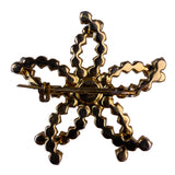 Vintage Gold-Tone Womens Blue Stone Rhinestone Starfish Flower Brooch Pin