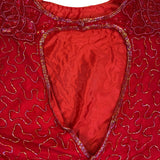 Swee Lo Womens Red Silk Beaded Cocktail Party Dress Rayon Lining Size L 10-12