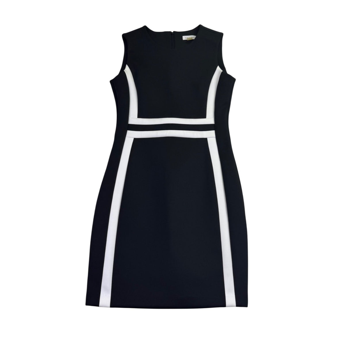 Calvin Klein Womens Black & White Sheath Dress Contrasting Classic Size 8P