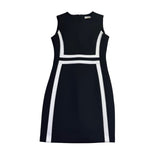 Calvin Klein Womens Black & White Sheath Dress Contrasting Classic Size 8P