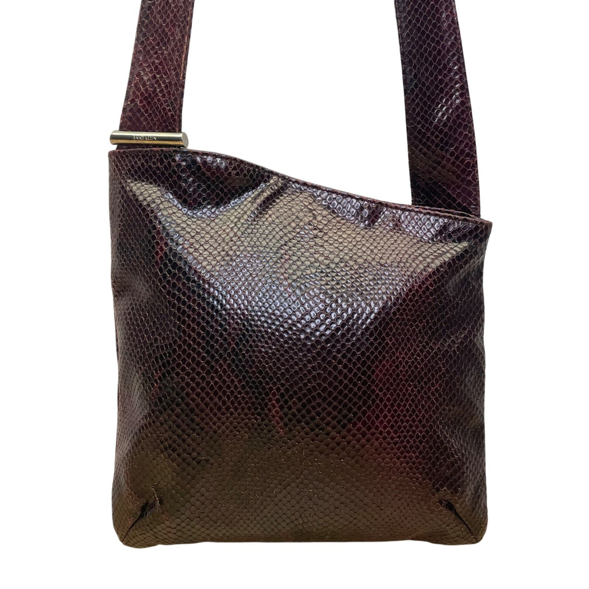 Anne Klein Women’s Burgundy Faux Leather Snakeskin Textured Shoulder Bag Size M