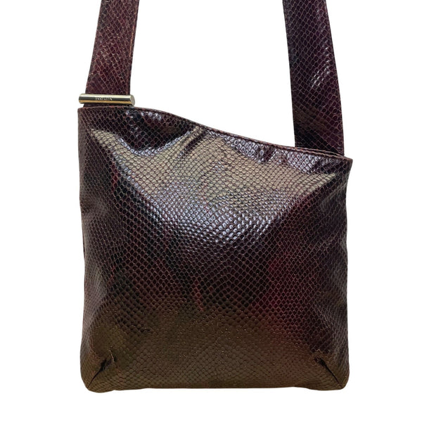 Anne Klein Women’s Burgundy Faux Leather Snakeskin Textured Shoulder Bag Size M