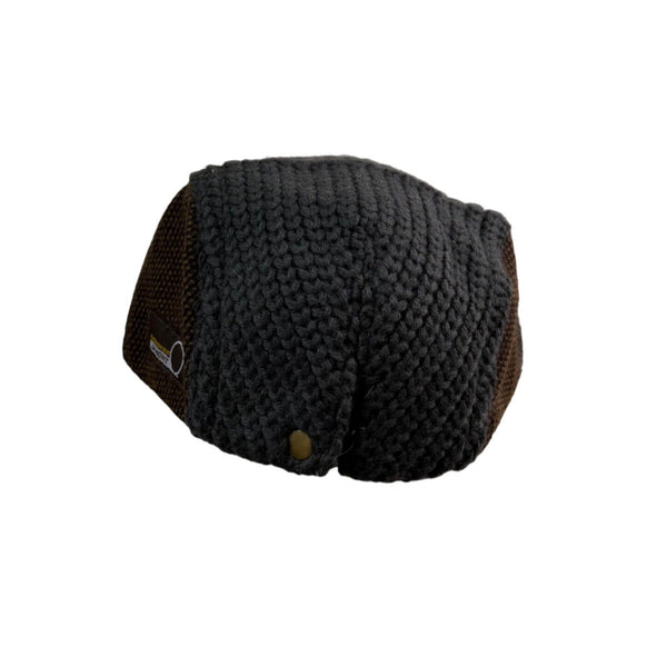 Trend Style Gray Wool-Blend Newsboy Cap Mens Brown Accents Warm Vintage Look