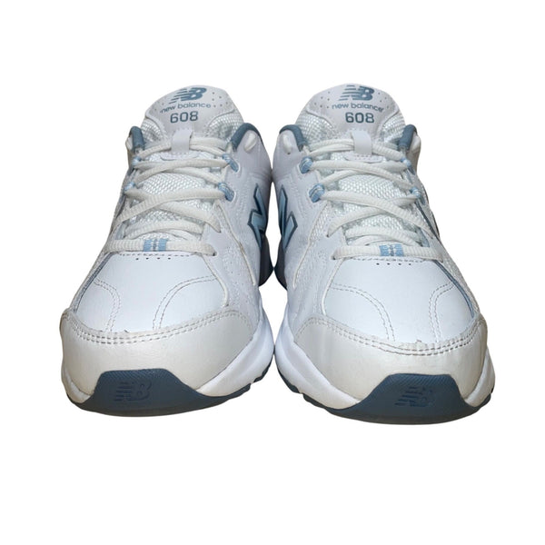 New Balance Women’s White Leather & Blue Mesh 608 Athletic Shoes Size W7.5 M6