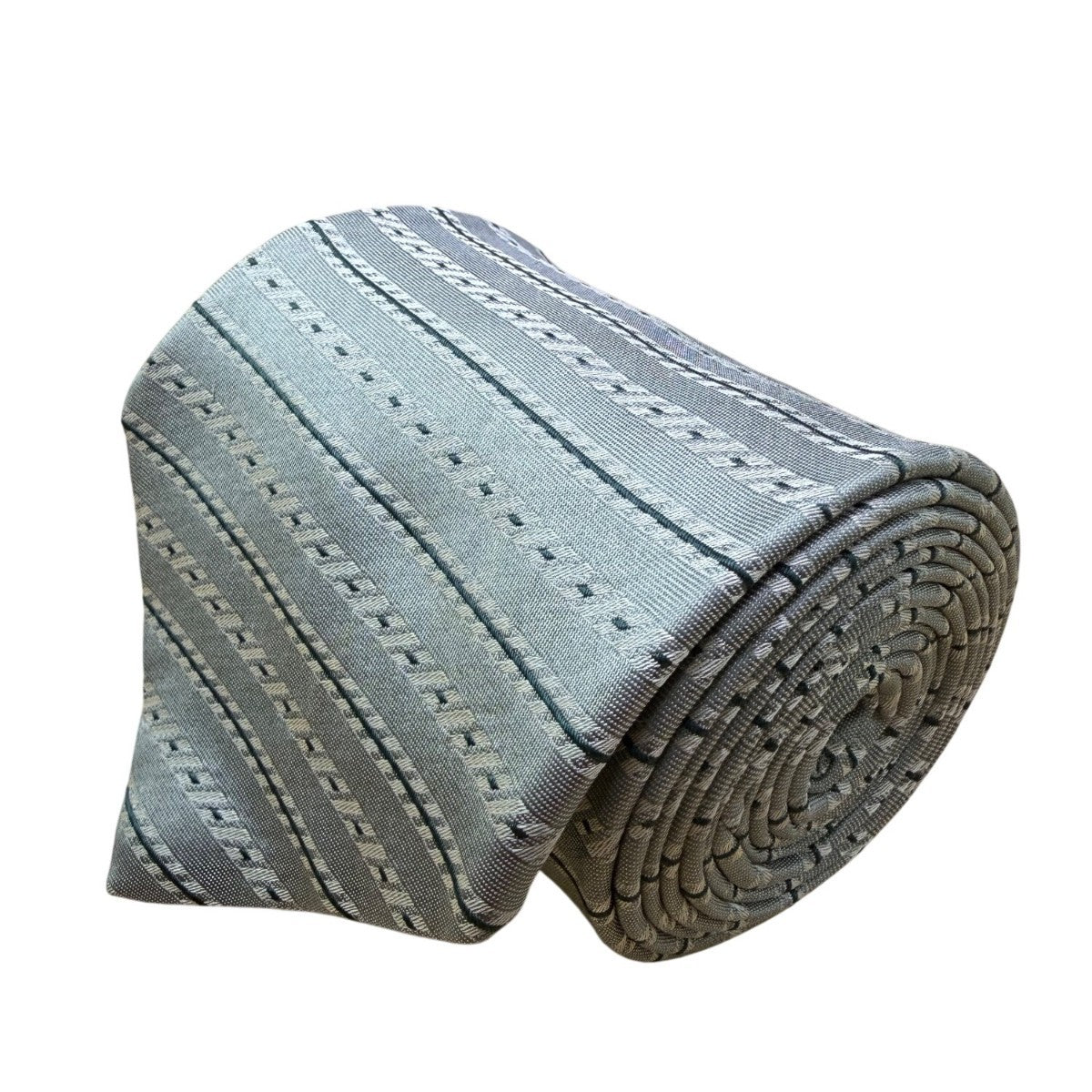 Jones New York Mens Gray 100% Silk Striped Necktie Elegant Pattern Classic Style