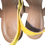 Caslon Women’s Yellow Leather Adjustable Strap Block Heel Sandals Size 7.5M