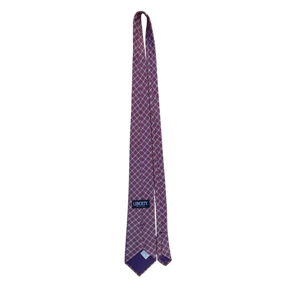 Liberty Men’s Red 100% Silk Geometric Pattern Tie