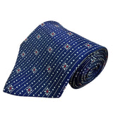 Parkster Mens Blue Silk Handmade Neck Tie Star Dot Pattern