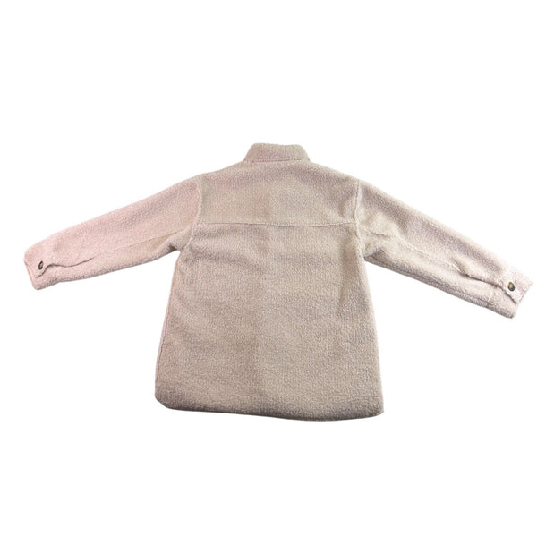 Zara Kids Beige Sherpa Button-Up Jacket With Pockets Size 11-12 Years