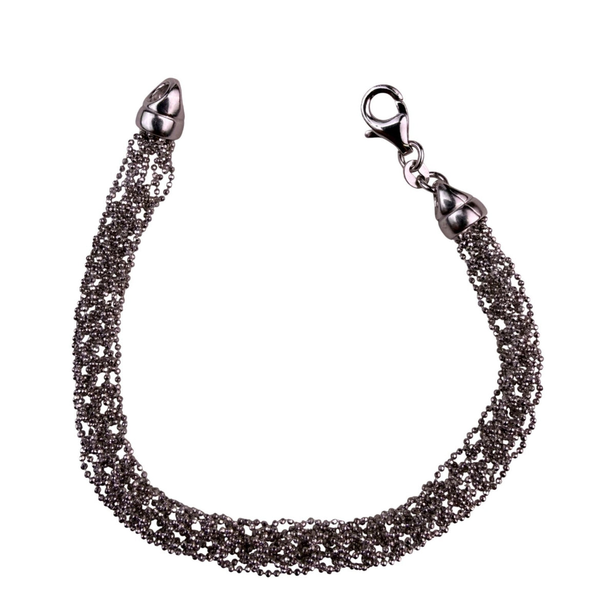 Sterling Silver Womens Multi-Strand Bracelet .925 Lobster Clasp Italy