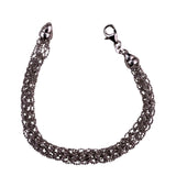 Sterling Silver Womens Multi-Strand Bracelet .925 Lobster Clasp Italy