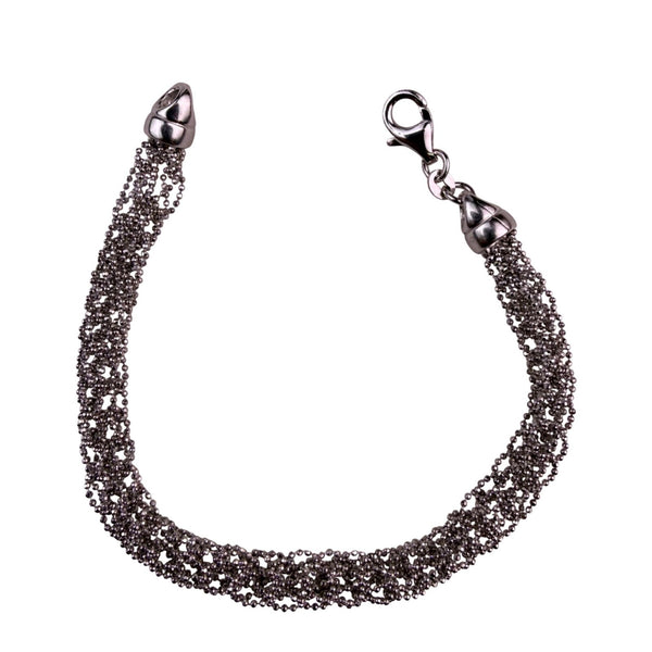 Sterling Silver Womens Multi-Strand Bracelet .925 Lobster Clasp Italy