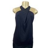 Bailey44 Women’s Navy Blue Haltered Loose Fit Shirt Sz S