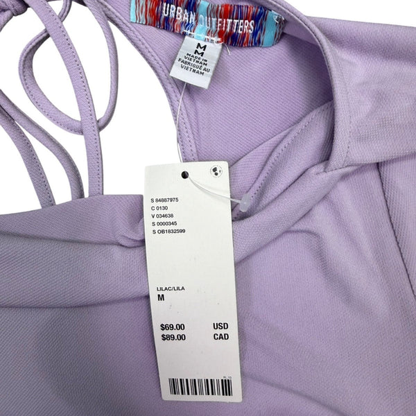 Urban Outfitters Womens Lilac Dress With Lace-Up Bell Sleeves Size M