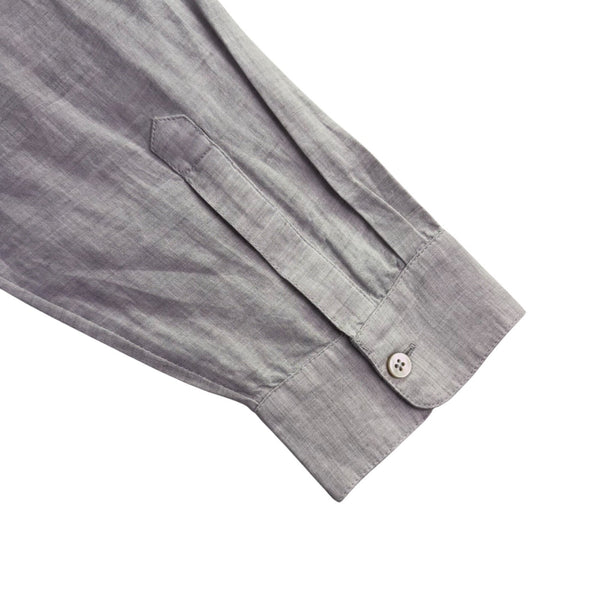 Chicos Womens Light Gray Linen-Blend Button-Down Long Shirt Dress Size 2P