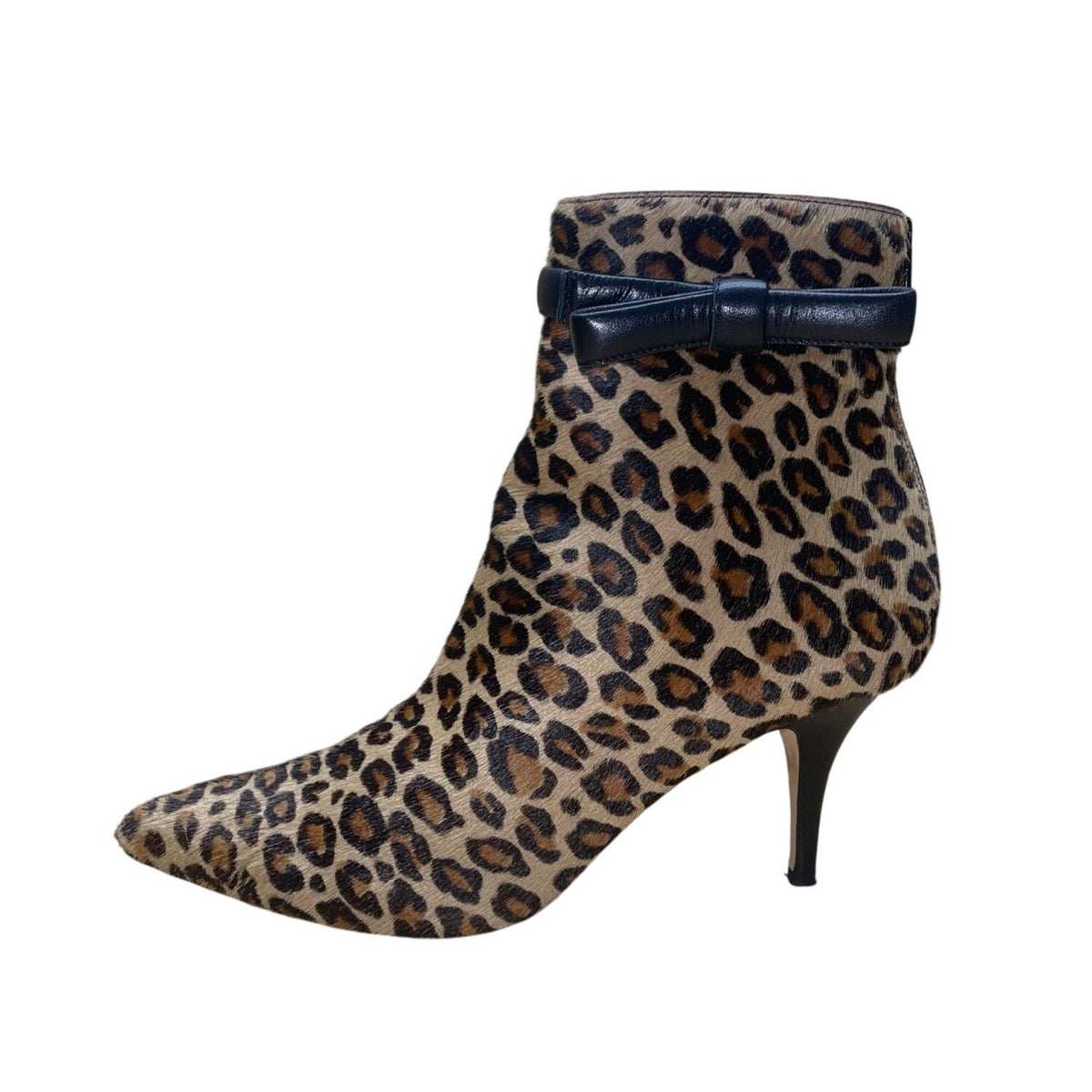 Kate Spade Women’s Leopard Calf Hair With Black Bow Accents Ankle Boots Size 8
