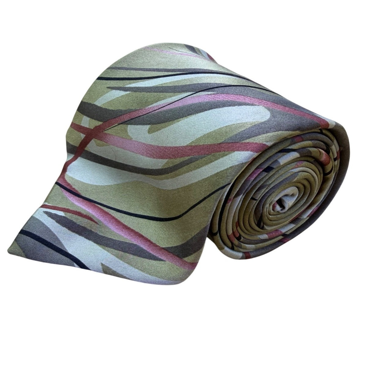 J. Garcia Mens Green Multicolor Silk Tie Wetlands I Limited Edition Collection 4