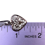 Milor Womens Silver Tone Filigree Heart Drop Earrings 925 Sterling Italy Hooks