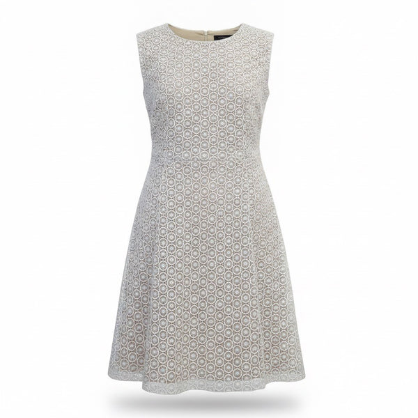 Jessica Howard Womens Beige Polyester Sleeveless A-Line Dress Geometric Size 12