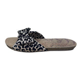Blowfish Women’s Black & White Leopard Print Bow Detail Slide Sandals 7.5