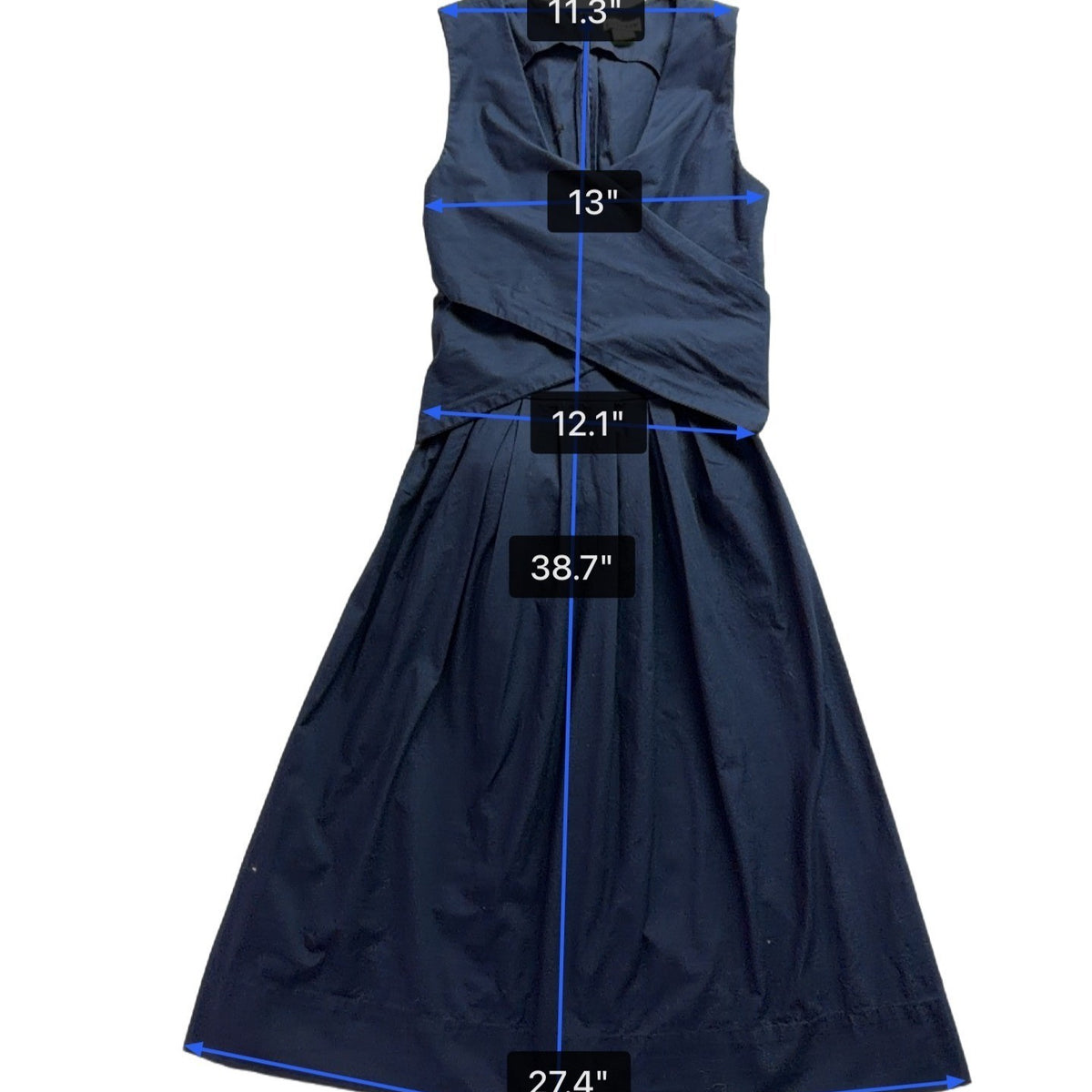 J. By J.Crew Women’s Navy Cotton Blend Sleeveless Wrap Dress Casual Fit  Size 00