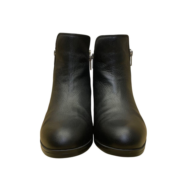 Cougar Women’s Black Leather & Suede Double Zipper Connect Ankle Boots Size 9M