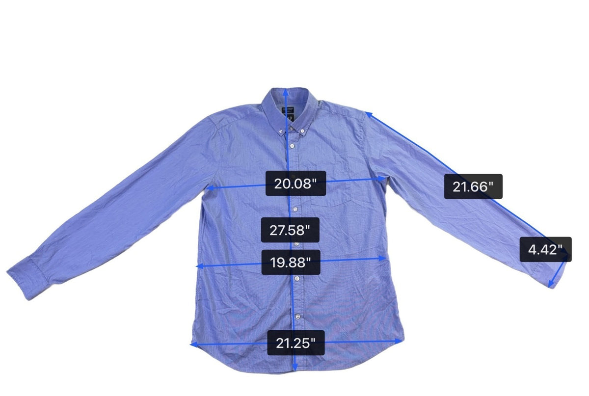 Gap Mens Blue Coolmax Shirt Standard Fit Size M