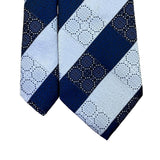 John Frederics Mens Blue/White Polyester Argyle Necktie Geometric Design