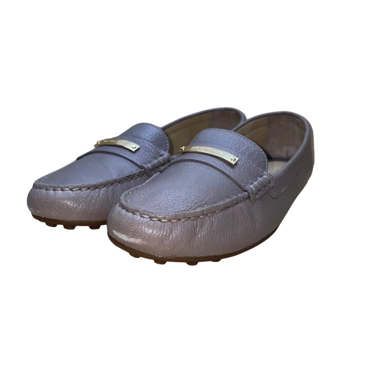 Michael Kors Women’s Gray Leather Loafers Slip-On Dress Shoes Size 9.5M