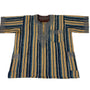Striped Blue & Orange Embroidered Dashiki Shirt With Pocket