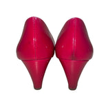 Franco Sarto Women’s Red Patent Peep Toe Wedge Slip-On Heels Size 7.5M