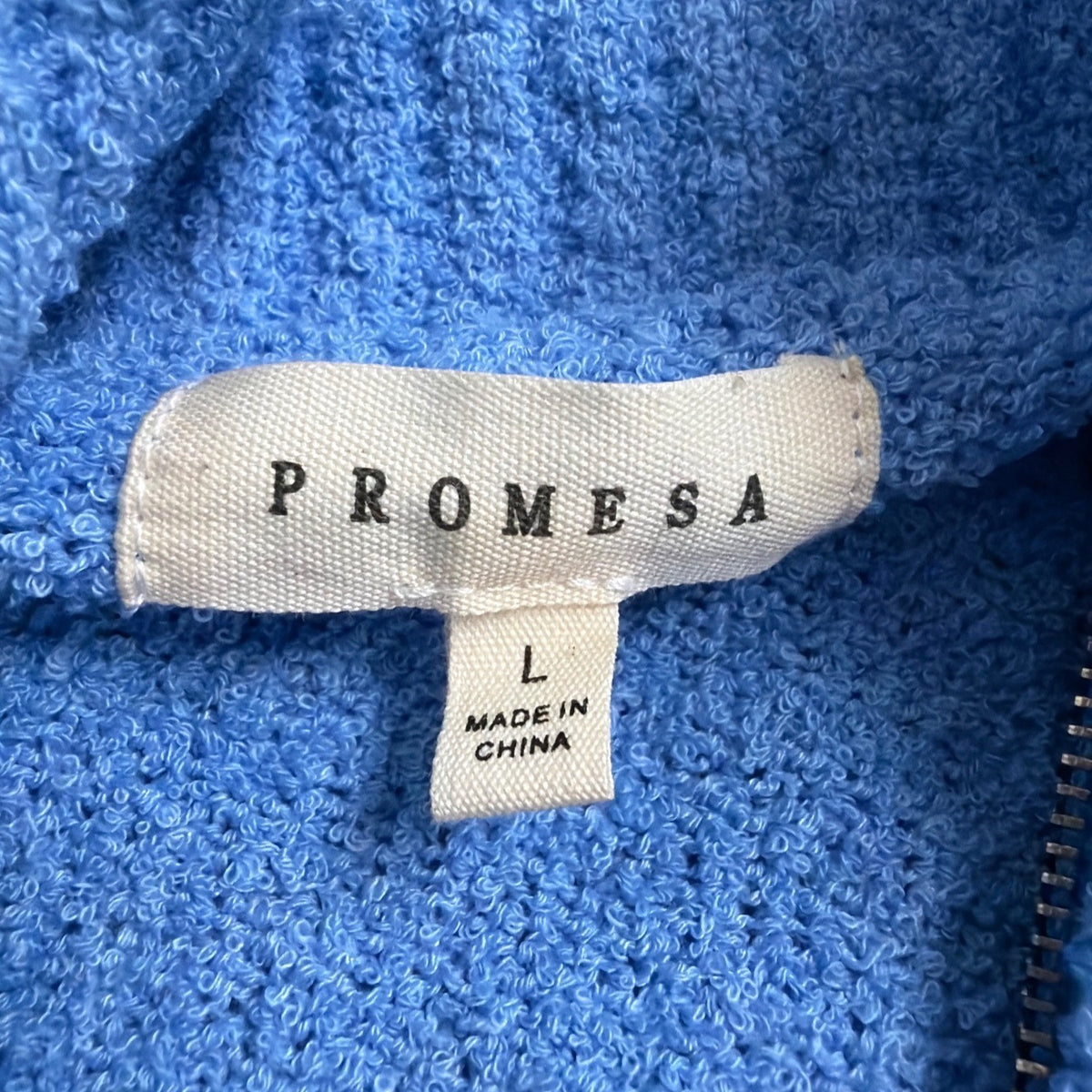 Promesa Womens Light Blue Half-Zip Pullover Sweater Size L