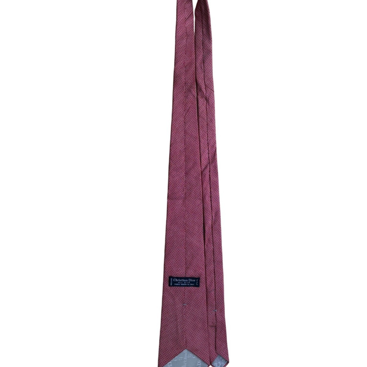 Christian  Red Silk Patterned Neck Tie Woven In Italy Elegant Classic Style