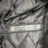 T-Traxx Mens Black Leather Jacket Zip-Up Quilted Lining Motorcycle Style Sz M