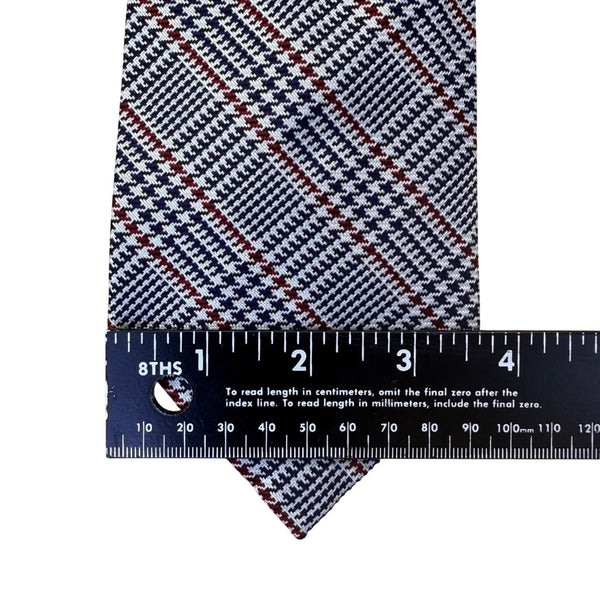 Lauren Ralph Lauren Mens Navy Cotton Blend Plaid Hand Finished Tie 3.5" Wide Cla