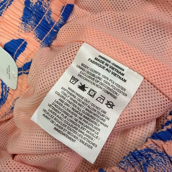 Nike Mens Peach & Blue Swim Trunks Standard Fit Abstract Pattern Size XL