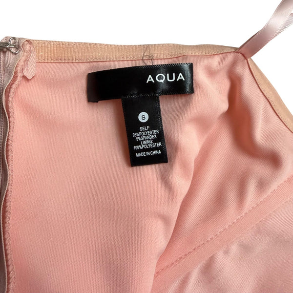 Aqua Womens Pink Polyester Strapless Mini Dress With Bow Accents Size S