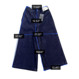 Uniqlo Womens Navy Cotton High-Waisted Corduroy Wide Cropped Pants Size 2