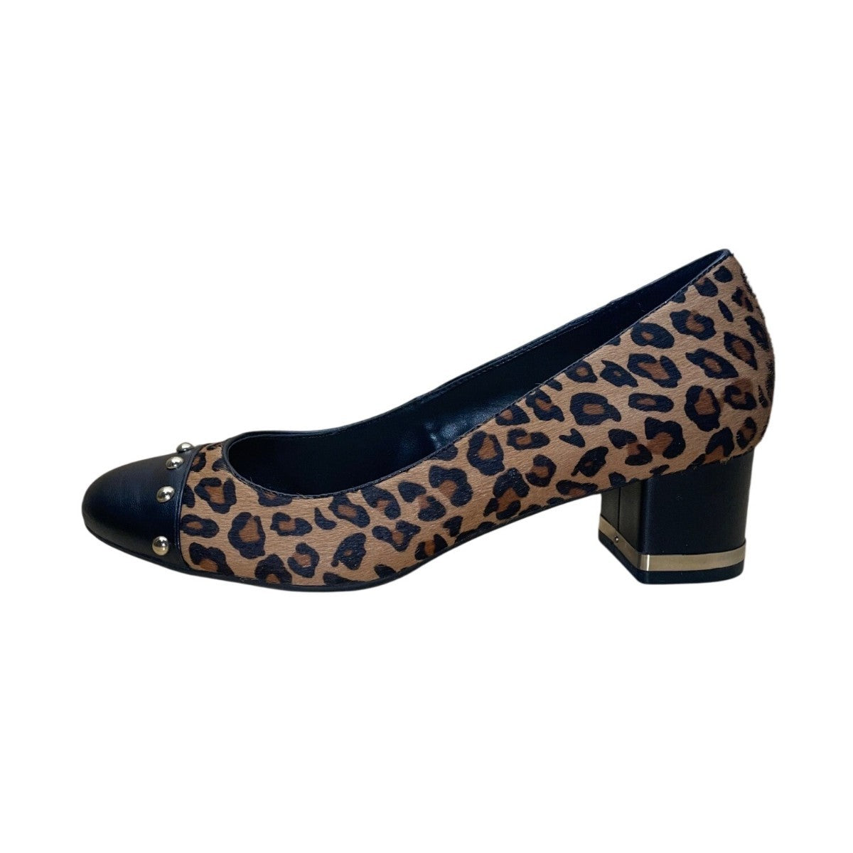 Isaac Mizrahi Live! Women’s Leopard Print With Studded Toe Block Heel Size 9.5