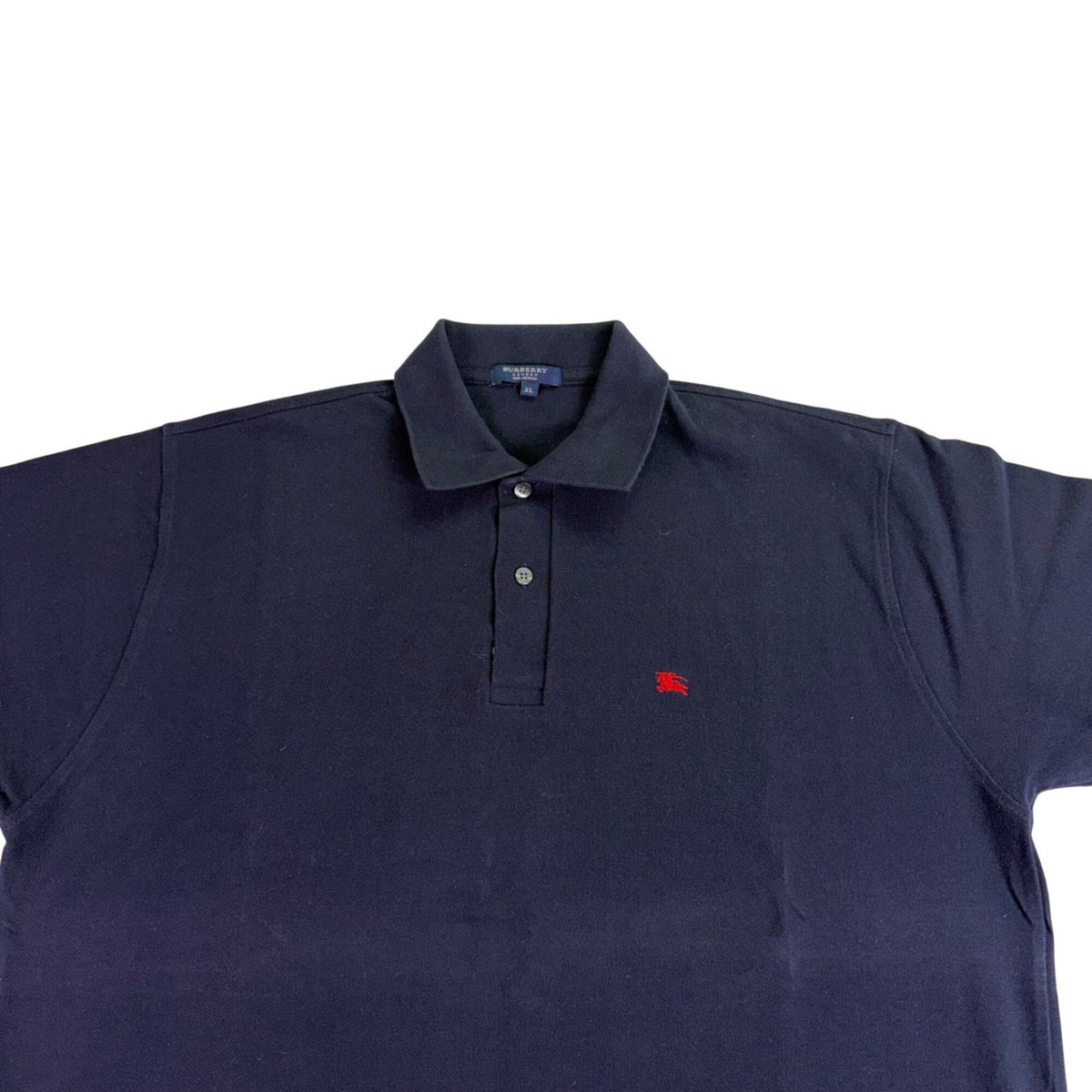 Mens Navy Blue Cotton Polo Shirt With Logo Embroidery Sz XL