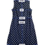Tommy Hilfiger Womens Navy Polka Dot Sleeveless Shirt Dress Belted Size 12