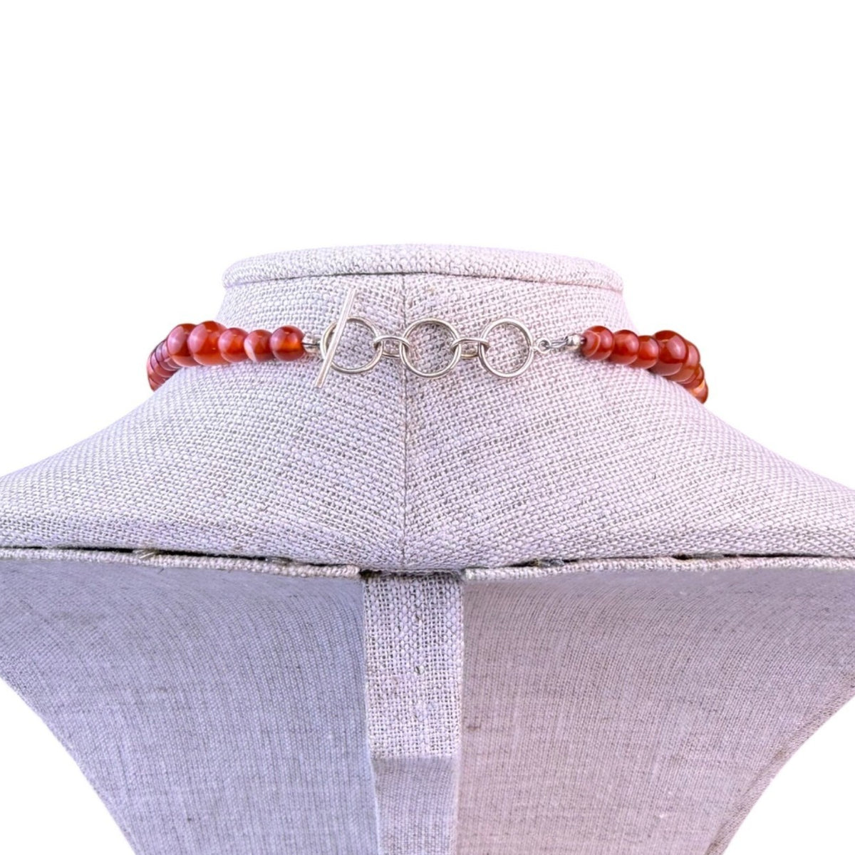 Natural Stone Womens Red Bead Necklace With Fish Pendant Handmade Design