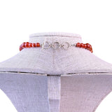 Natural Stone Womens Red Bead Necklace With Fish Pendant Handmade Design