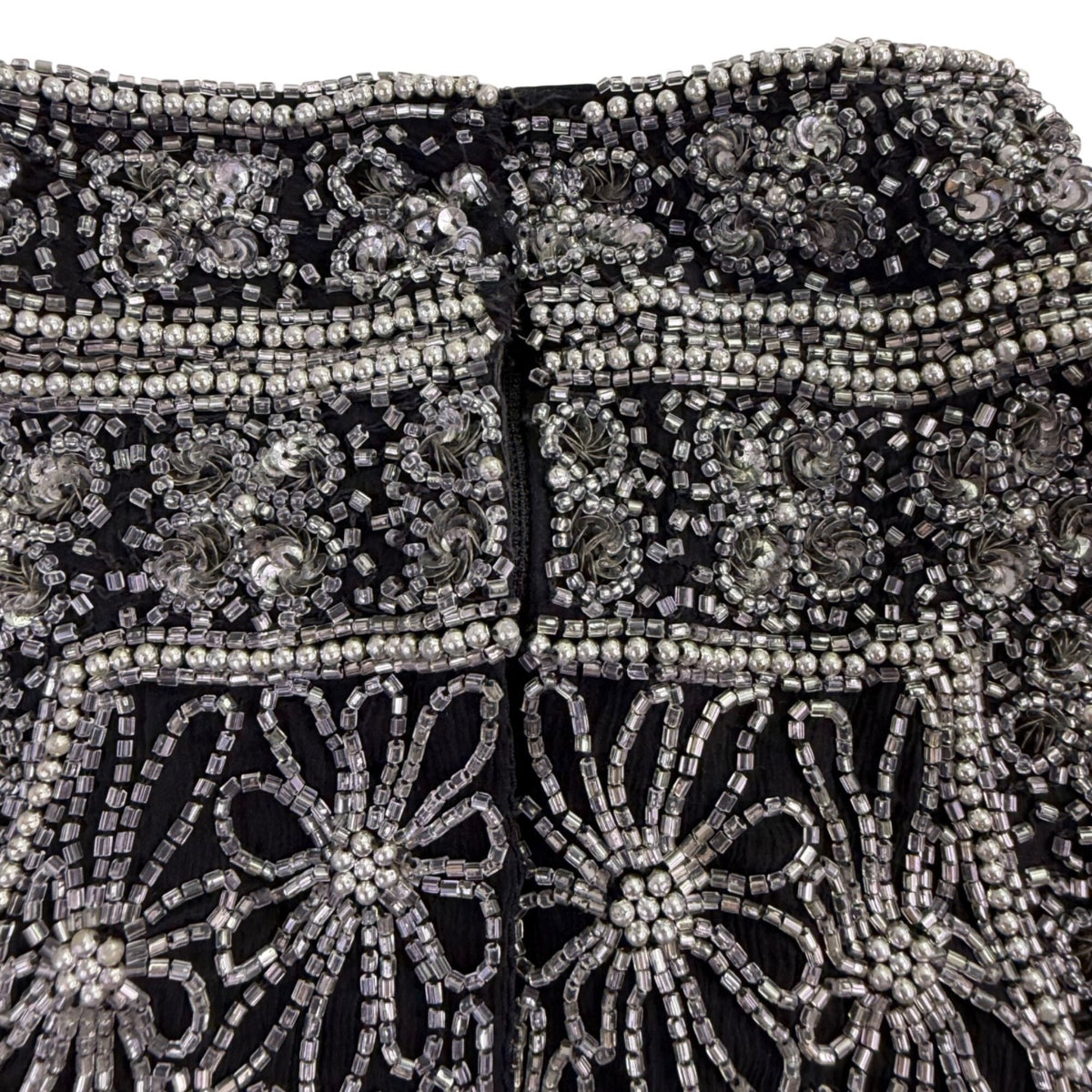 Papell Boutique Womens Black Silk Beaded Halter Top Evening Wear Size M