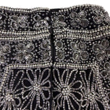 Papell Boutique Womens Black Silk Beaded Halter Top Evening Wear Size M