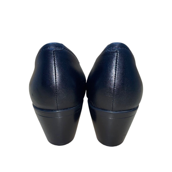 Clarks Collection Women’s Black Leather Ultimate Comfort Heeled Pumps Size 11M